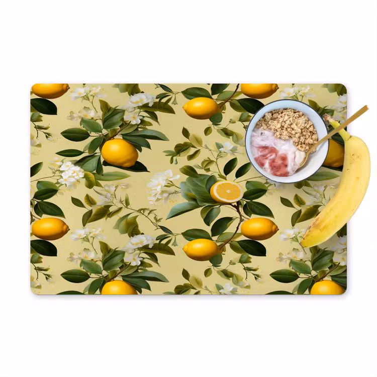 Citroen - Groen - Bloesem Placemat vinyl groot 368 -zzzproduct_Kitchenyeah-website