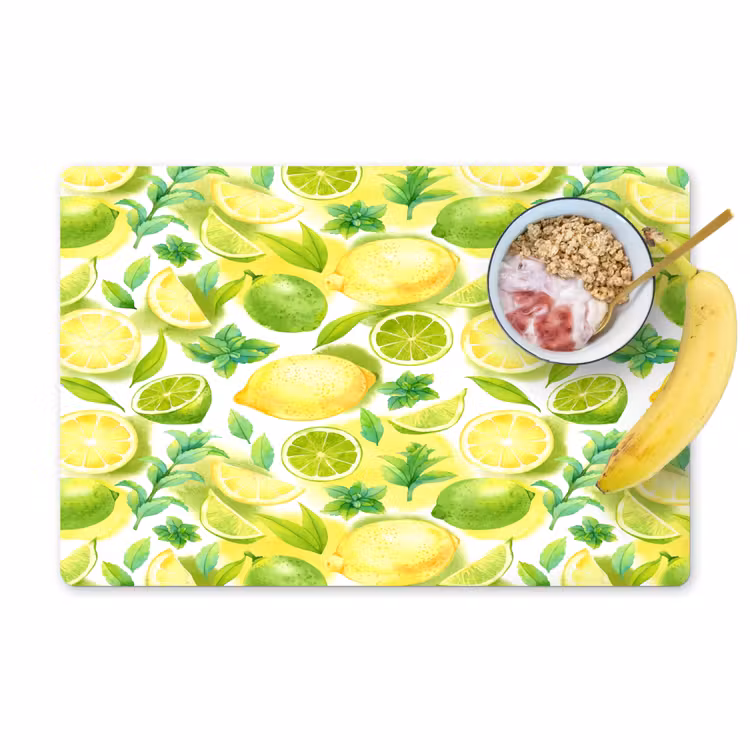 Citroen - Geel - Limoen - Groen Placemat vinyl groot 368 -zzzproduct_Kitchenyeah-website