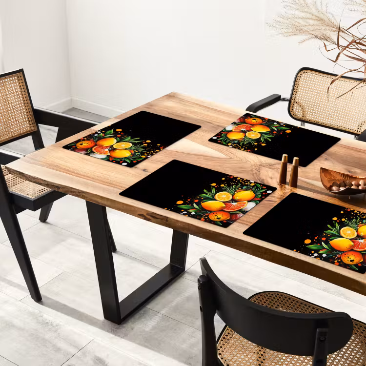 Citroenen - Zwart - Kruiden - Graffiti - Verf Placemat vinyl groot -zzsfeer4_Kitchenyeah-website