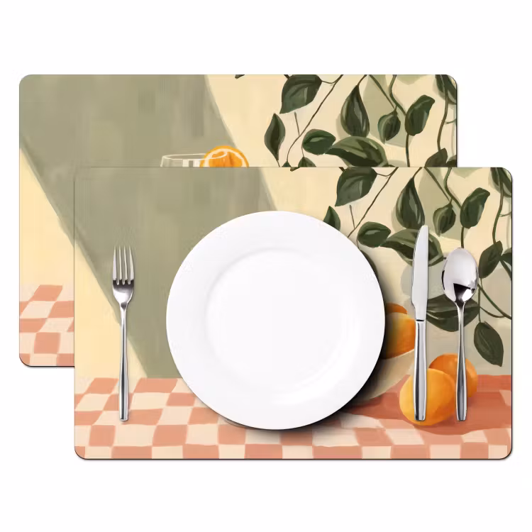 Citroenen - Glas - Tafelkleed - Geblokt Placemat vinyl groot -zzsfeer2_Kitchenyeah-website