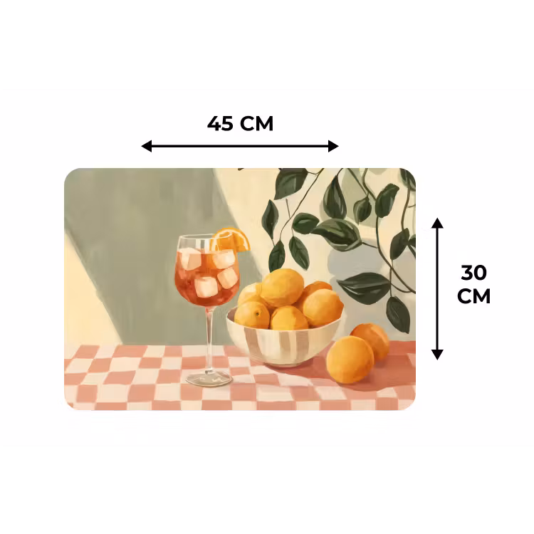 Citroenen - Glas - Tafelkleed - Geblokt Placemat vinyl groot -specs
