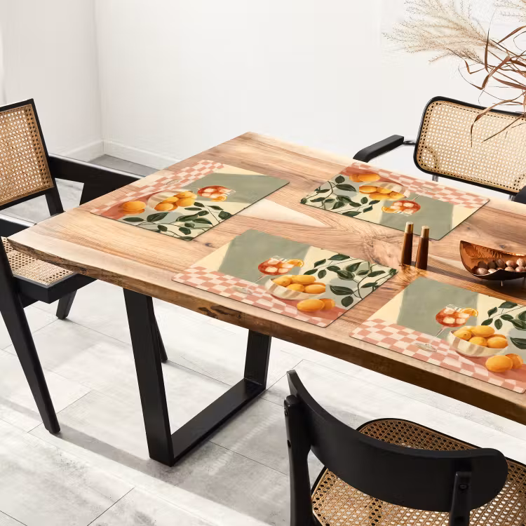 Citroenen - Glas - Tafelkleed - Geblokt Placemat vinyl groot -zzsfeer4_Kitchenyeah-website