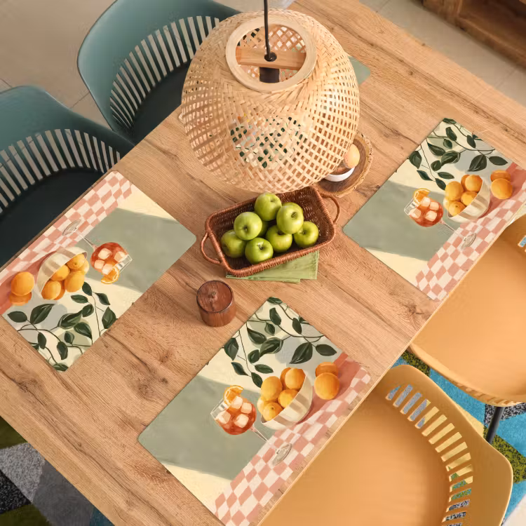 Citroenen - Glas - Tafelkleed - Geblokt Placemat vinyl groot -zzsfeer5_Kitchenyeah-website
