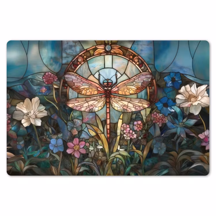 Libelle - Mozaïek - Bloemen - Kleurrijk Placemat vinyl groot -zzsfeer1_Kitchenyeah-website