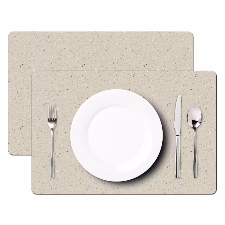 Lichtbeige - Terrazzo - Grijs Placemat vinyl groot 368 -zzsfeer2_Kitchenyeah-website