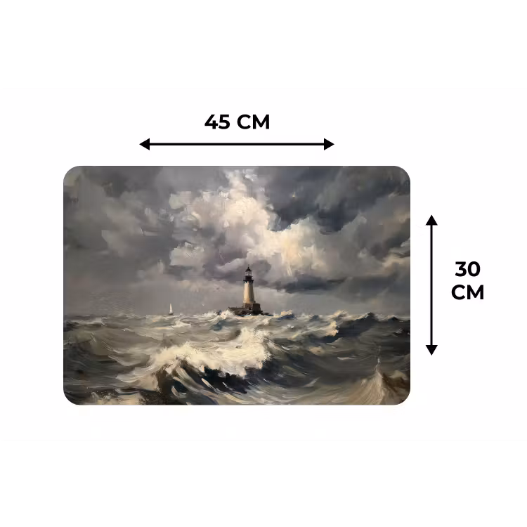 Vuurtoren - Golven - Storm Placemat vinyl groot -specs