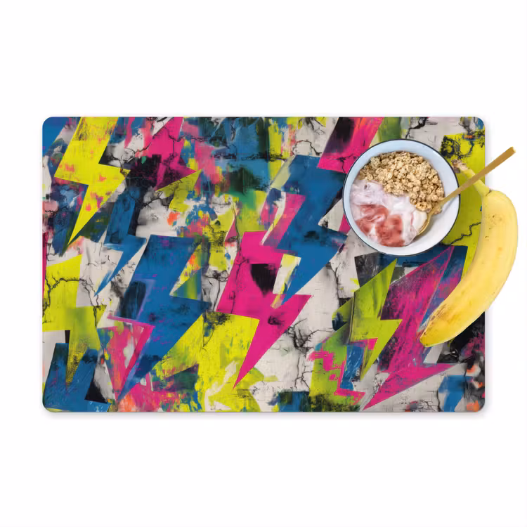 Bliksemschichten - Patroon - Marmer - Kleuren Placemat vinyl groot -zzzproduct_Kitchenyeah-website
