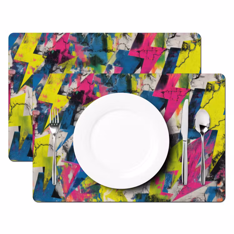 Bliksemschichten - Patroon - Marmer - Kleuren Placemat vinyl groot -zzsfeer2_Kitchenyeah-website
