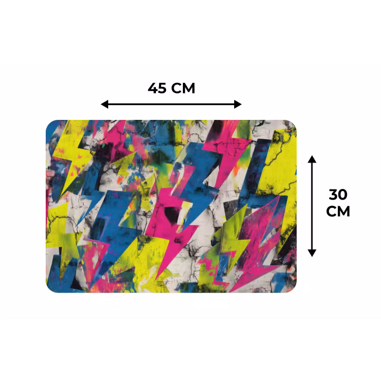 Bliksemschichten - Patroon - Marmer - Kleuren Placemat vinyl groot -specs