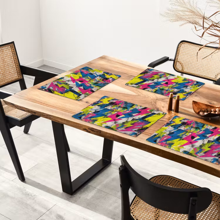 Bliksemschichten - Patroon - Marmer - Kleuren Placemat vinyl groot -zzsfeer4_Kitchenyeah-website