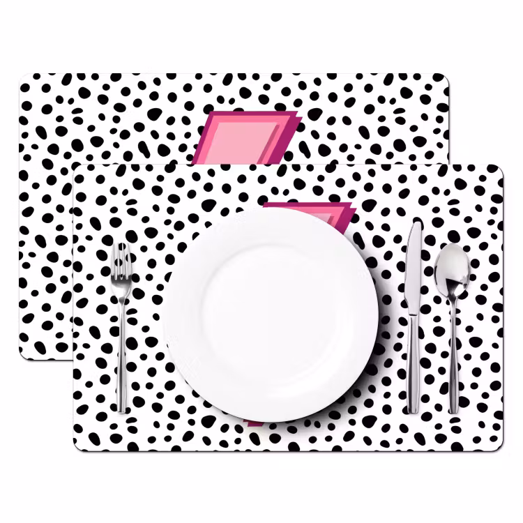 Bliksem - Roze - Stippen Placemat vinyl groot -zzsfeer2_Kitchenyeah-website