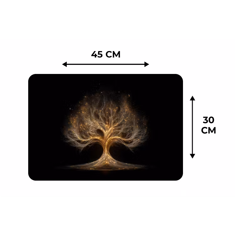 Lichtjes - Boom - Abstract - Zwart Placemat vinyl groot -specs