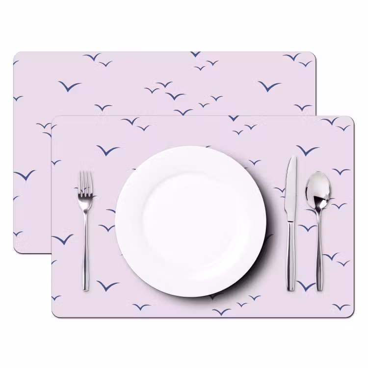 Lila - Vogels - Blauw Placemat vinyl groot 368 -zzsfeer2_Kitchenyeah-website