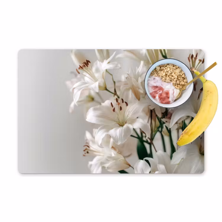 Lelies - Boekte - Wit - Meeldraden Placemat vinyl groot -zzzproduct_Kitchenyeah-website