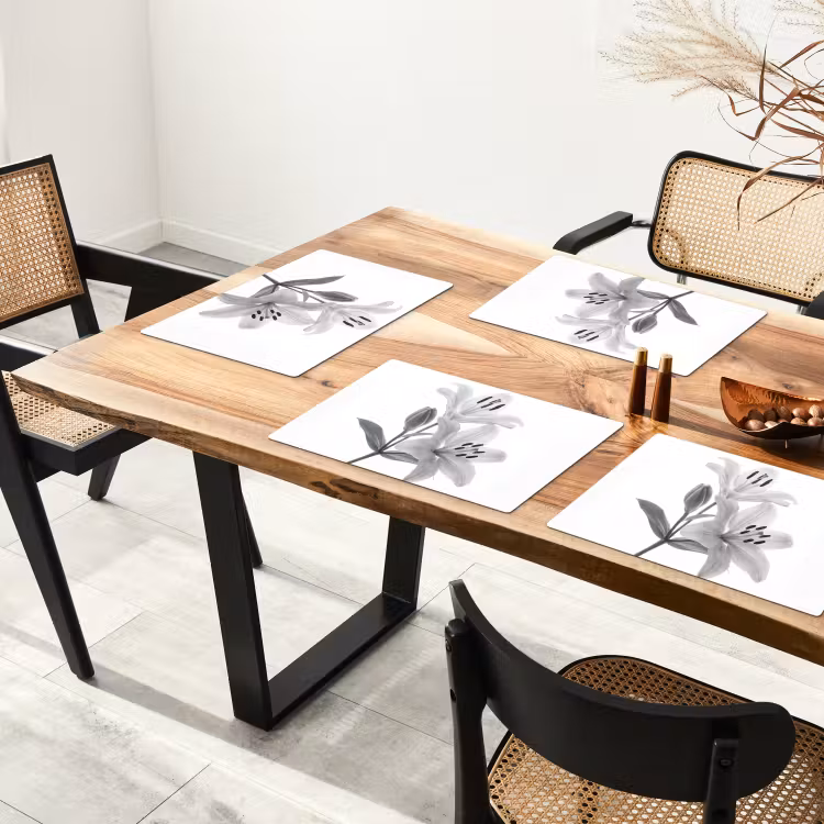 Lelies - Elegant - Zwart - Wit Placemat vinyl groot -zzsfeer4_Kitchenyeah-website