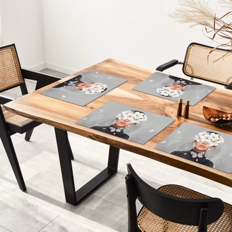 Lelies - Portret - Wit Placemat vinyl groot -zzsfeer4_Kitchenyeah-website