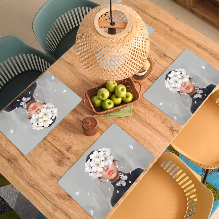 Lelies - Portret - Wit Placemat vinyl groot -zzsfeer5_Kitchenyeah-website