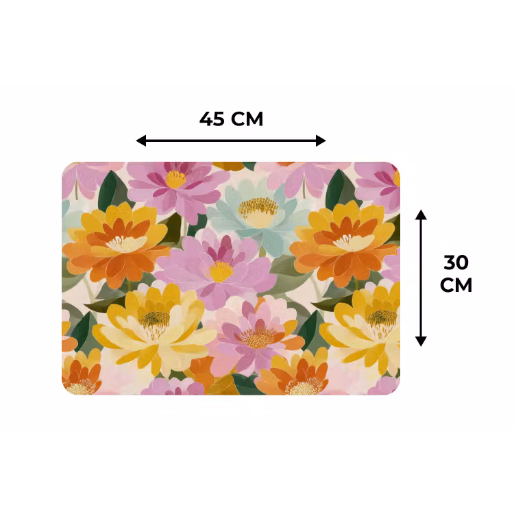 Lelies - Aquarel - Pastel Placemat vinyl groot 368 -specs