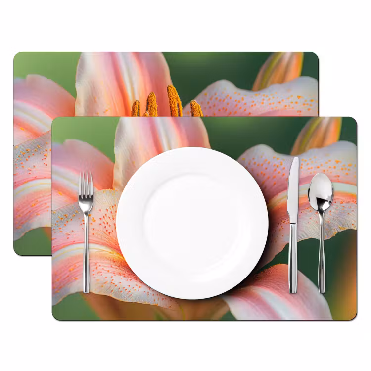 Lelie - Close up - Lichtroze Placemat vinyl groot -zzsfeer2_Kitchenyeah-website