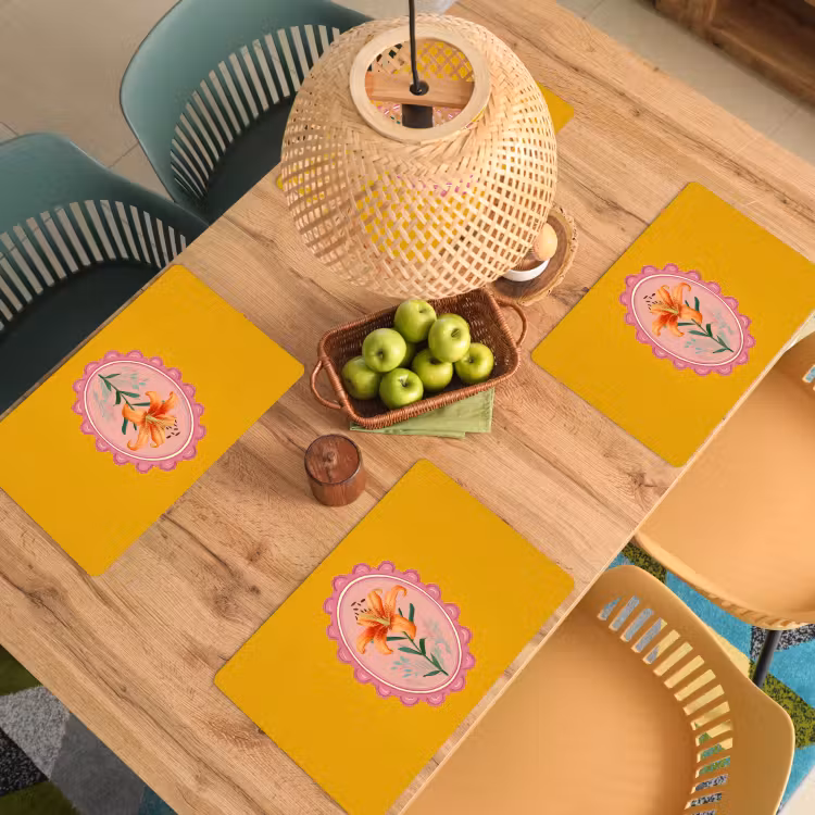Lelie - Oranje - Lijst - Ovaal Placemat vinyl groot -zzsfeer5_Kitchenyeah-website