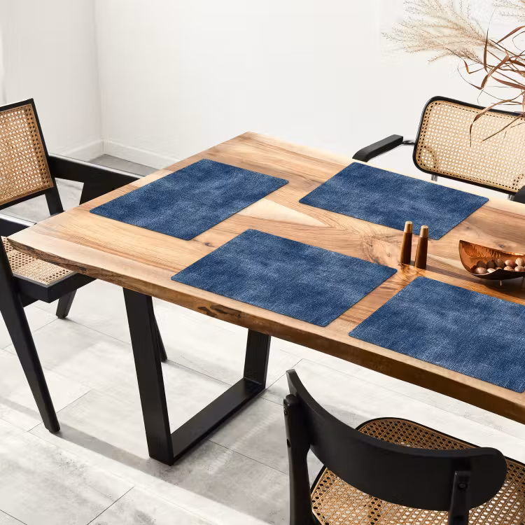 Linnen - Textuur - Patroon - Denim - Rustiek Placemat vinyl groot 368 -zzsfeer4_Kitchenyeah-website