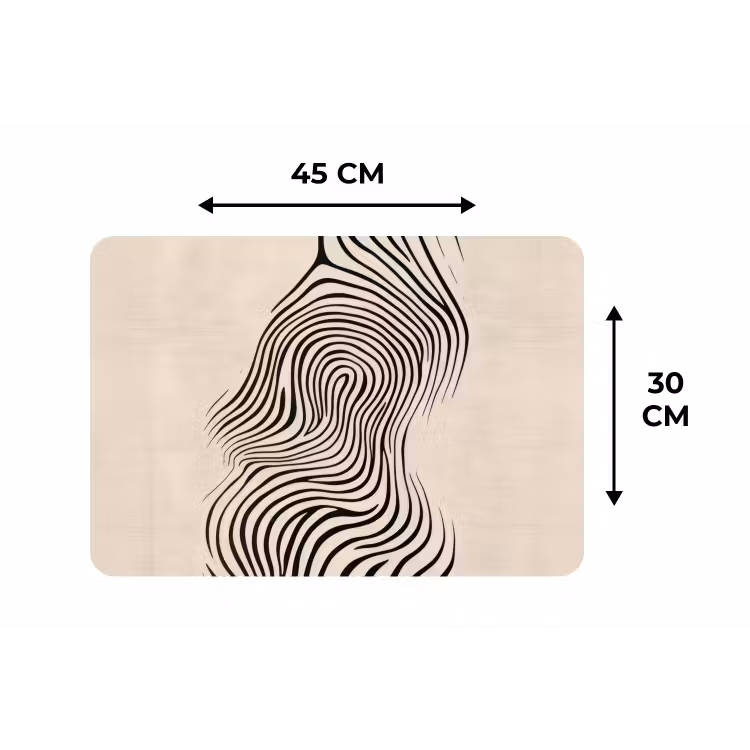 Lijnen - Abstract - Golvend - Zwart Placemat vinyl groot -specs
