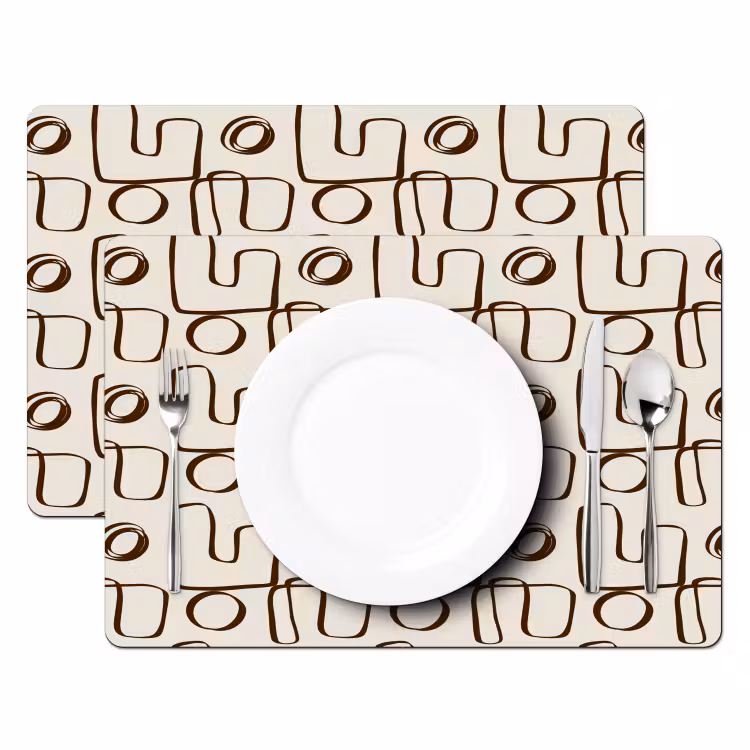 Lijnen - Beige - Patroon - Donkerbruin Placemat vinyl groot 368 -zzsfeer2_Kitchenyeah-website
