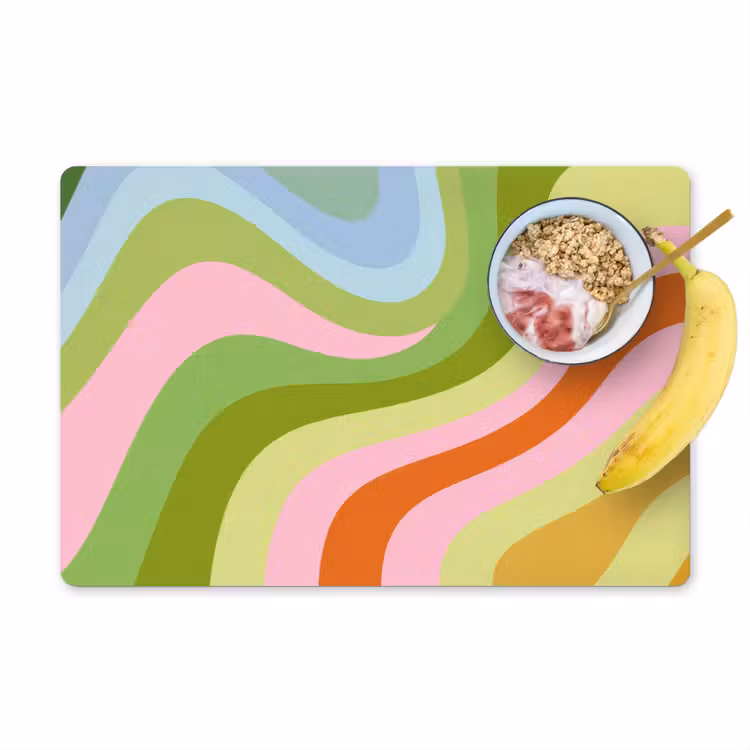 Lijnen - Pasteltinten - Golvend Placemat vinyl groot -zzzproduct_Kitchenyeah-website