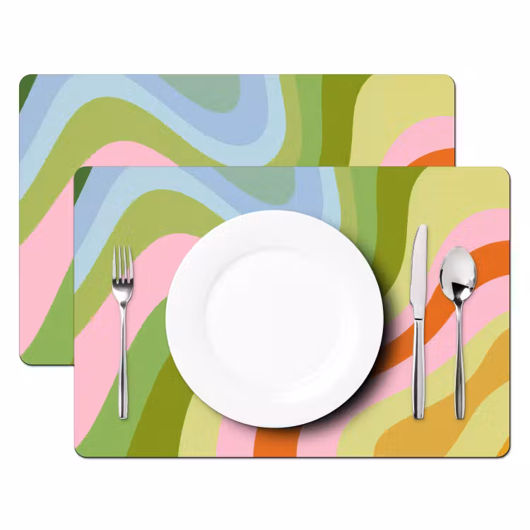 Lijnen - Pasteltinten - Golvend Placemat vinyl groot -zzsfeer2_Kitchenyeah-website