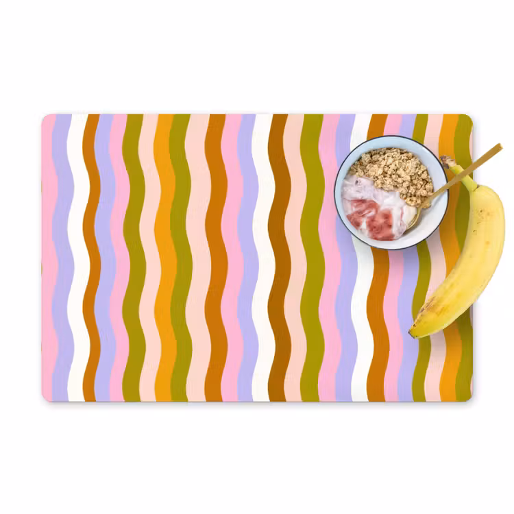 lijnen - Golven - Pastelkleuren - Patroon Placemat vinyl groot -zzzproduct_Kitchenyeah-website
