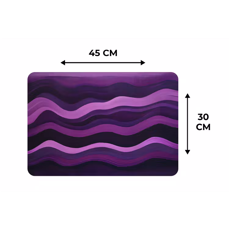 Lijnen - Golven - Paars - Abstract Placemat vinyl groot -specs