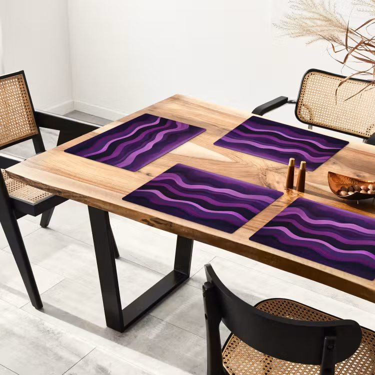 Lijnen - Golven - Paars - Abstract Placemat vinyl groot -zzsfeer4_Kitchenyeah-website