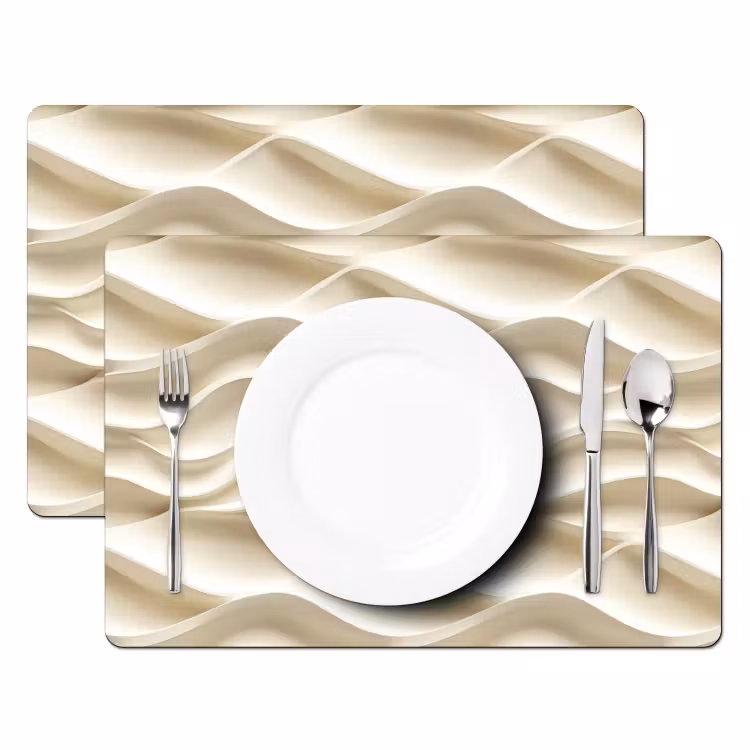 Lijnen - Golvend - Crème Placemat vinyl groot 368 -zzsfeer2_Kitchenyeah-website