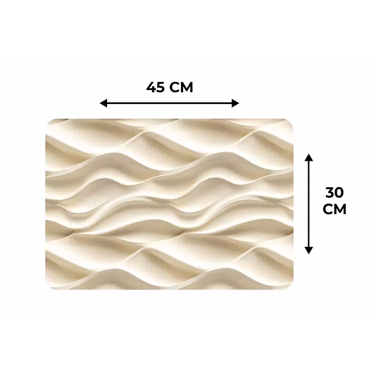 Lijnen - Golvend - Crème Placemat vinyl groot 368 -specs