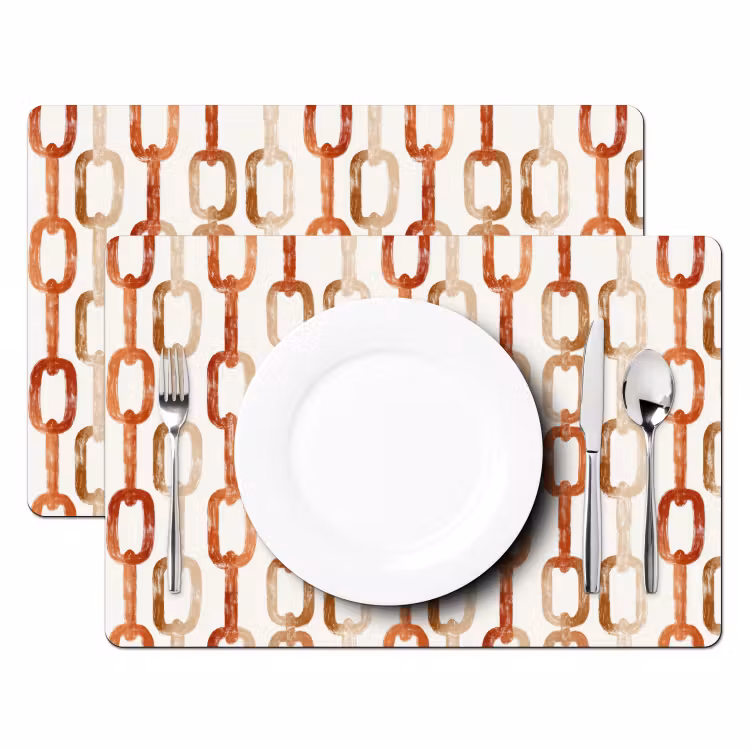 Schakels - Patroon - Aquarel - Terracotta Placemat vinyl groot 368 -zzsfeer2_Kitchenyeah-website