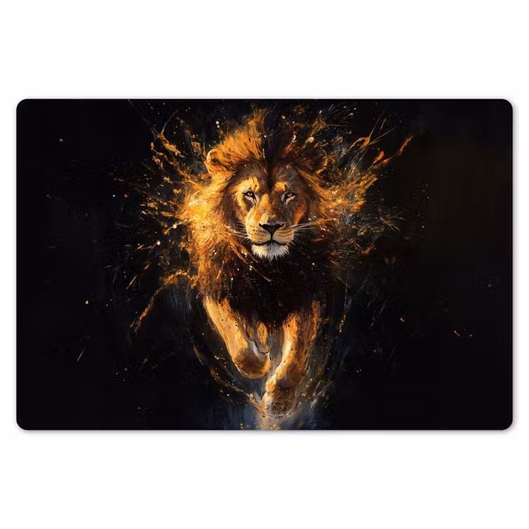 Leeuw - Zwart - Oranje - Verf Placemat vinyl groot -zzsfeer1_Kitchenyeah-website
