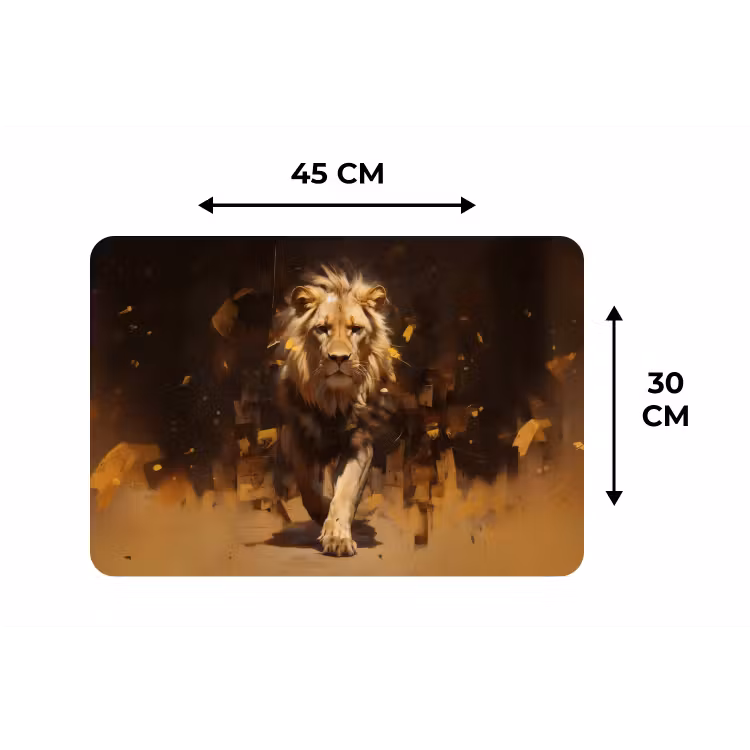 Leeuw - Geschilderd - Abstract - Goud Placemat vinyl groot -specs