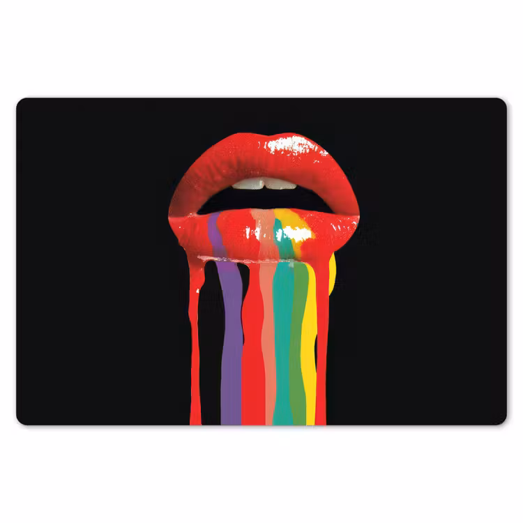 Lippen - Kleuren - Zwart Placemat vinyl groot -zzsfeer1_Kitchenyeah-website
