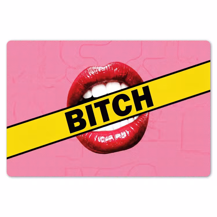 Lippen - Tekst - Kleurrijk Placemat vinyl groot -zzsfeer1_Kitchenyeah-website