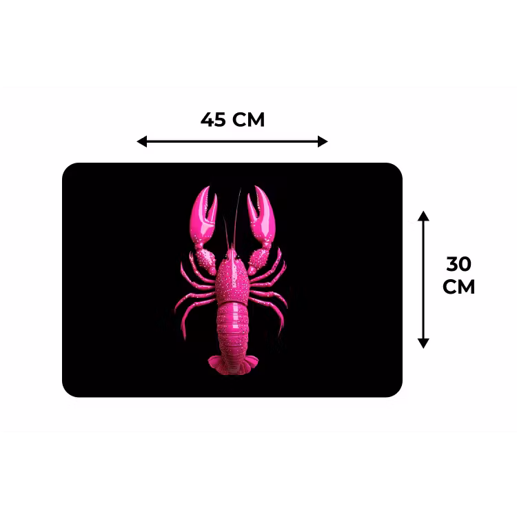 Kreeft - Felroze - Stippen - Opvallend Placemat vinyl groot -specs