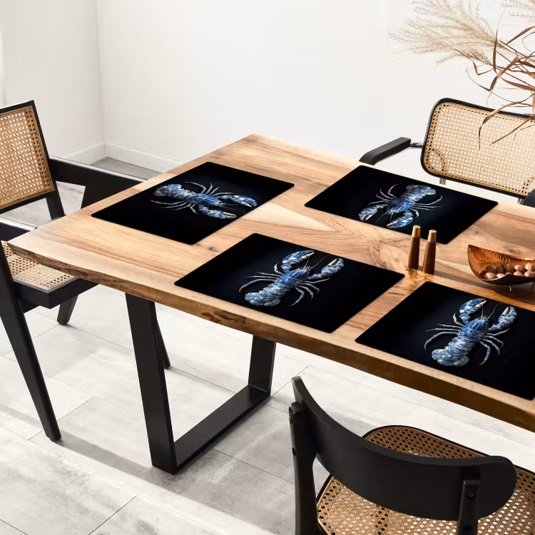 Kreeft - Delftsblauw - Schild - Stoer Placemat vinyl groot -zzsfeer4_Kitchenyeah-website