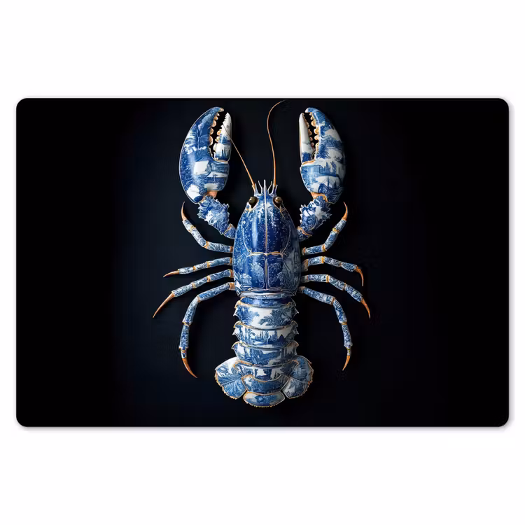 Kreeft - Delftsblauw - Schild - Stoer Placemat vinyl groot -zzsfeer1_Kitchenyeah-website