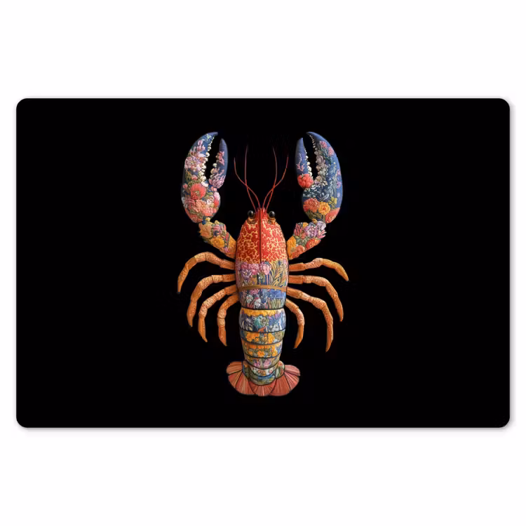 Kreeft - Borduur - Kleurrijk - Bloemen Placemat vinyl groot -zzsfeer1_Kitchenyeah-website