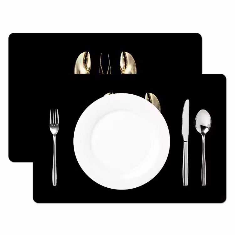 Kreeft - Goud - Textuur - Zwart Placemat vinyl groot -zzsfeer2_Kitchenyeah-website