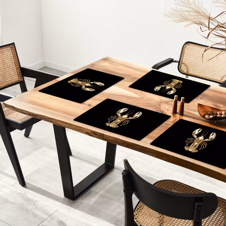 Kreeft - Goud - Textuur - Zwart Placemat vinyl groot -zzsfeer4_Kitchenyeah-website