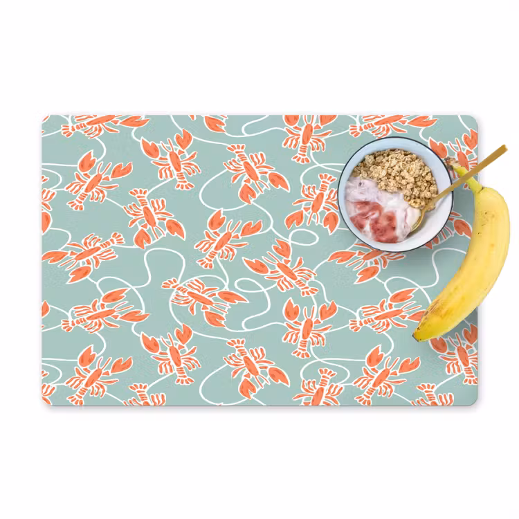 Zee - Kreeft - Groen - Oranje Placemat vinyl groot 368 -zzzproduct_Kitchenyeah-website
