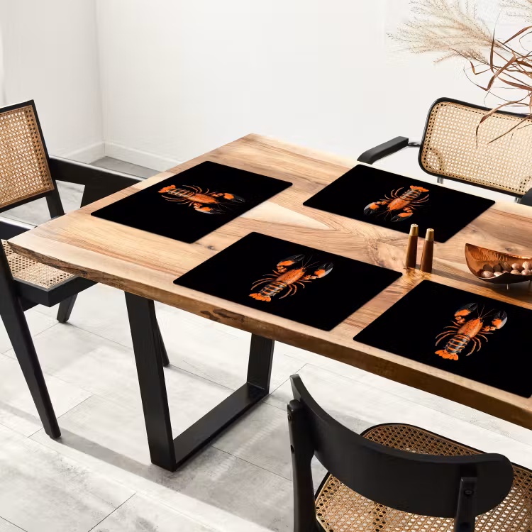 Kreeft - Oranje - Zwart - Modern Placemat vinyl groot -zzsfeer4_Kitchenyeah-website