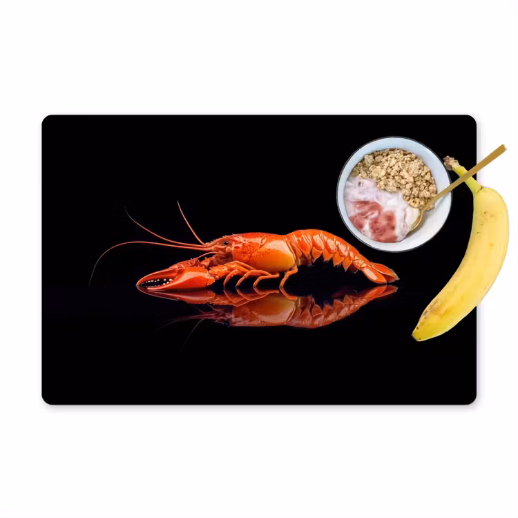 Kreeft - Oranje - Zwart - Opvallend Placemat vinyl groot -zzzproduct_Kitchenyeah-website