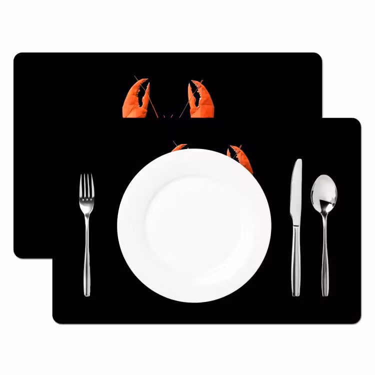 Kreeft - Papier - Origami papier - Rood Placemat vinyl groot -zzsfeer2_Kitchenyeah-website