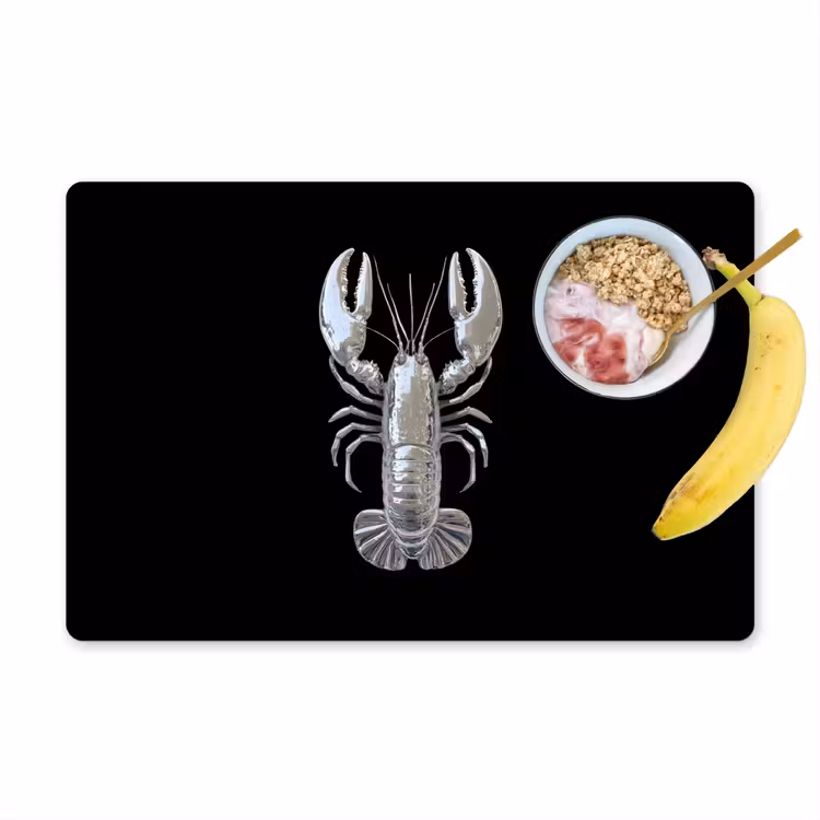 Kreeft - Zilver - Metallic - Luxe Placemat vinyl groot -zzzproduct_Kitchenyeah-website